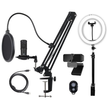 Deltaco Gaming Streaming Kit med mikrofon og webcam