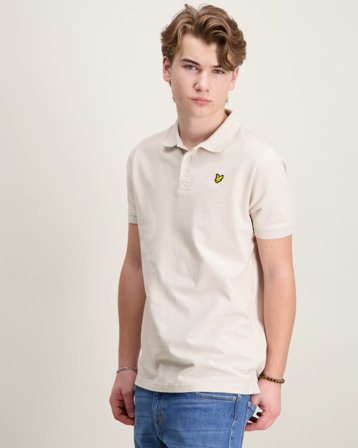 Lyle & Scott Plain Polo Shirt Beige Pique Gutt - Kids Brand Store