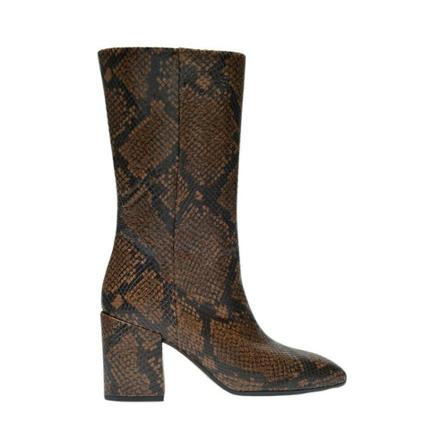 aeyde, Lori Ankle Boots in Snake Print Leather Bruin, Dames, Maat:36 EU