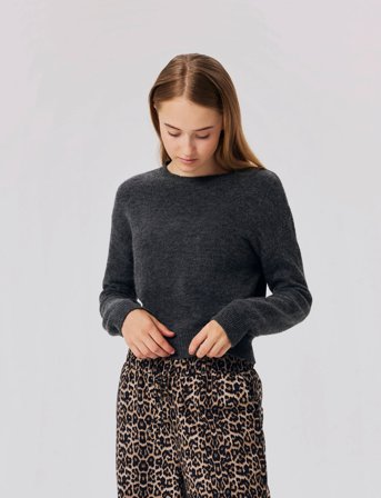 LMTD Nlflodet Ls Short Knit Noos - Grey - 170-176