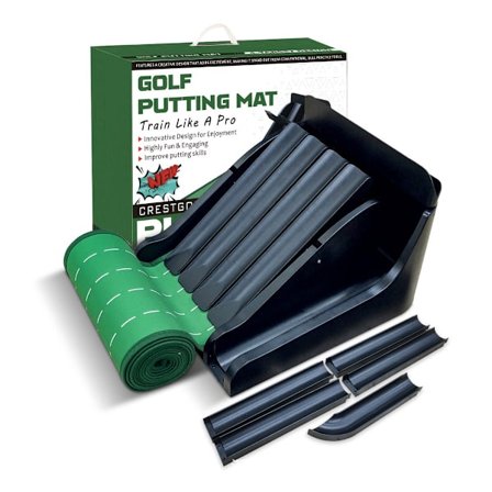 Golf Putting Trainer med Multi-Track System for Præcisionsøvelse, Kompatibel med Alle Golfkøller Black