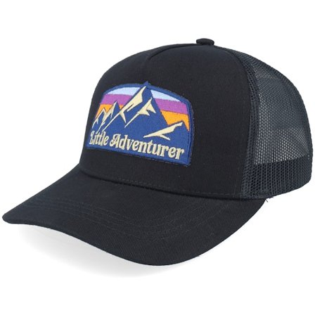 Kinder Kiddo Cap - Schwarz trucker Cap - Kinder Little Adventurer Mountain Patch Black Trucker @ Hatstore