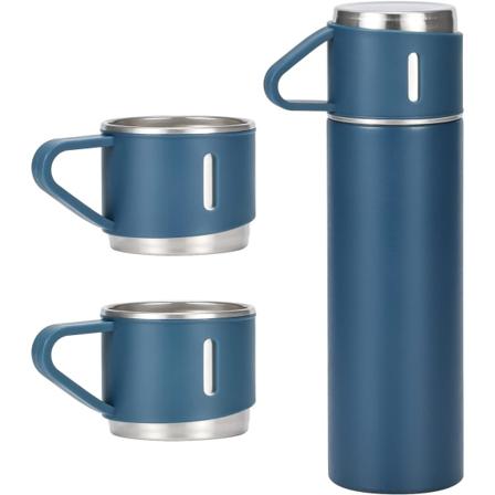 Blå 500ml/17 OZ rustfritt stål kaffetermo vakuumkolbe sett,