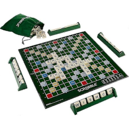 Deluxe Scrabble Sæt med Låsende Brikker - Premium Familiebrætspil (Edition)