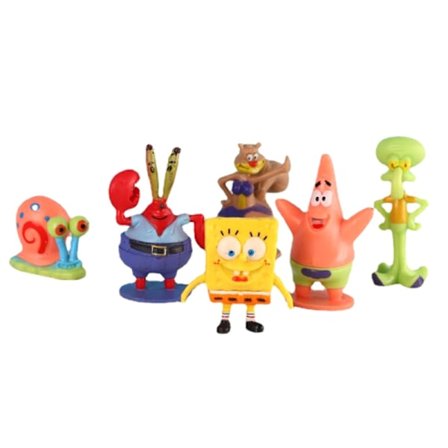 Spongebob Barnpresenter Set med Actionfigurer, Cartoon Mini Dockor