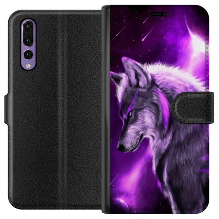 Kompatibelt Plånboksfodral till Huawei Huawei P20 Pro Lila Varg