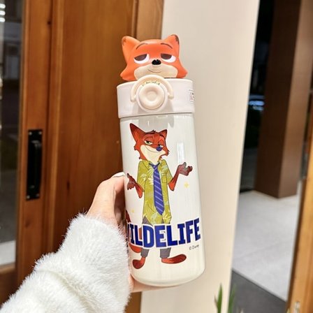 Zootopia Krus - Stort Volum med Judy & Nick | Perfekt for Kalde Drikker | Trendy Is-Krus med Sugerør L'Oréal 500ml enkelt kopp