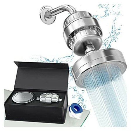 Lyxigt Duschmunstycke med 20-stegs Hårt Vatten Duschfilter Tar Bort Klor och Skadliga Ämnen - Högpresterande Duschmunstycksfilter
