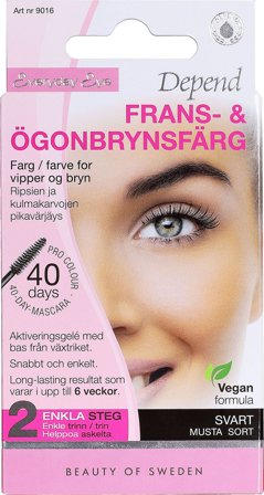 Depend Vippe- og Brynfarve Sort, Makeup, Øjenbryn, Øjenbrynsfarve