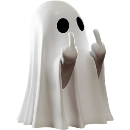 Spøgelse med langfinger i midten, harpiksstatue, fræk spøgelse Halloween-figur, sjov Halloween-spøgelse pynt, 2024 ny uhyggelig spøgelse skulptur