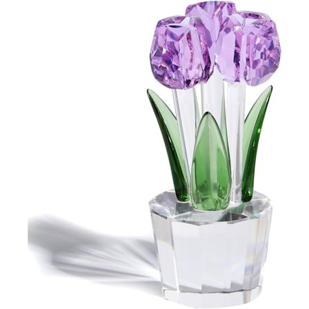 Kristal Tulipaner Blomsterbuket Figur Samlerobjekt Gaver til Kvinder, Glas Blomsterdekorationer til Jul Fødselsdag med 3 blomster