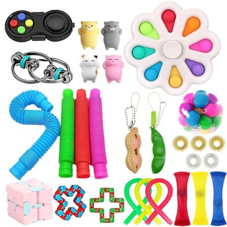 28-pack Fidget Toy Set Pop It Sensory Toy För Vuxna & Barn