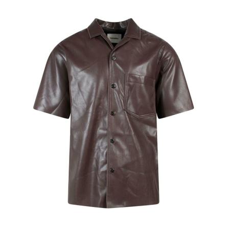 Nanushka, Shirt Bruin, Heren, Maat:L,leather