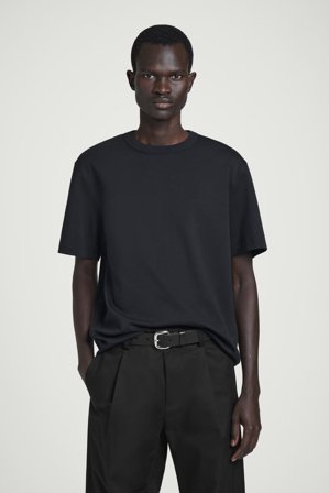 COS Men's Interlock Cotton Crew-Neck T-Shirt in Blue