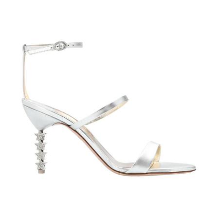 Sophia Webster, Sandals with decorative heel Wit, Dames, Maat:39 EU,leer