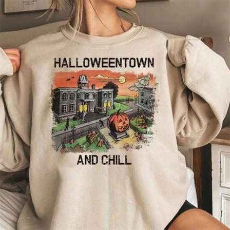 Halloween Party T-tröjor Fallutslagsplats Nedgångpumpa Sweatshirts Hallo