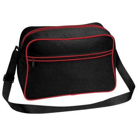 Bagbase Retro justerbar skulderveske (18 liter) Blac - Perfet Black/Classic Red One Size