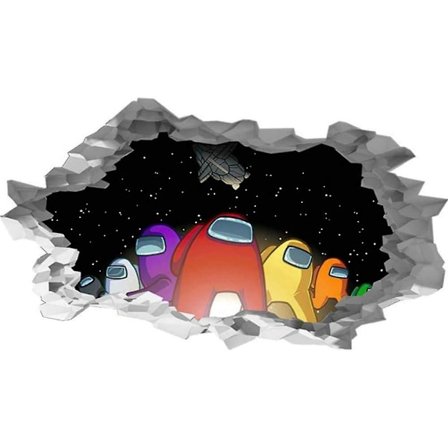 Among Us -hahmoseinätarra vinyyli 3D pelihahmo seinässä oleva reikä tarra tapetit design kotiin sisustus lapsille poikien makuuhuone leikkihuone 