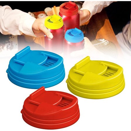 ING Boksforsegler, 3-pakning, Drikkebeskytter, Skyvbar, Lokk til bokser, Anti-insekt, Forseglingslokk, Bokslokk, Enkel å skylle, Blå, Rød, Gul