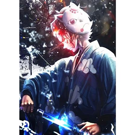 5D Diamantmålning Ny Demon Slayer Full Diamond Broderi Anime Karaktär Mosaik Bild DIY Strass Konst Heminredning D round 35x45cm