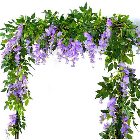 4x6FT Kunstig Wisteria Vinstokk Girlander Planter Blomster Kunst For C