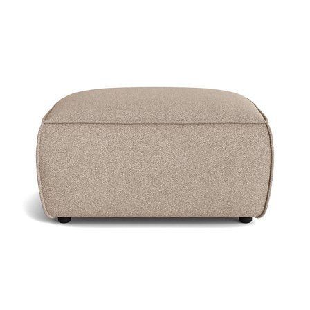 Aura Pouf Sitzhocker in Loop Beige, moderner Polsterhocker für das Wohnzimmer, bequeme Polsterung, zeitloses Design, Maße 44,5cm Höhe