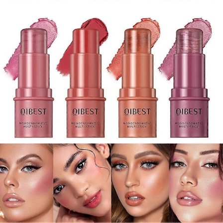 Multifunktionell sminkpinne ögonskugga highlighter pärlpuder rouge