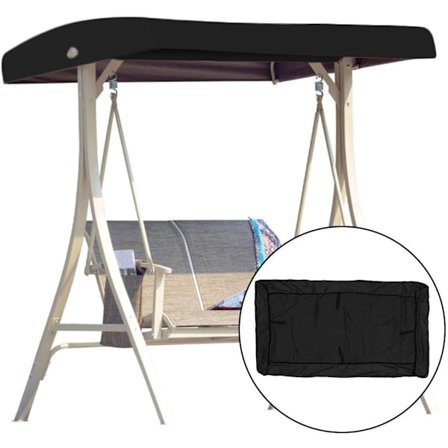 Reservetak til hagesvinge Universell svingtak Veranda svingbenk Hagedekksstol 2-3 seter 191 x 120 cm-Svart-