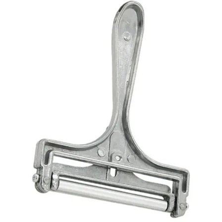 (pow yeah!) Osteskærer med rulle og skæretråd, variabel skivetykkelse, rustfrit stål/aluminium, vintage design, roterende skærer, sølv