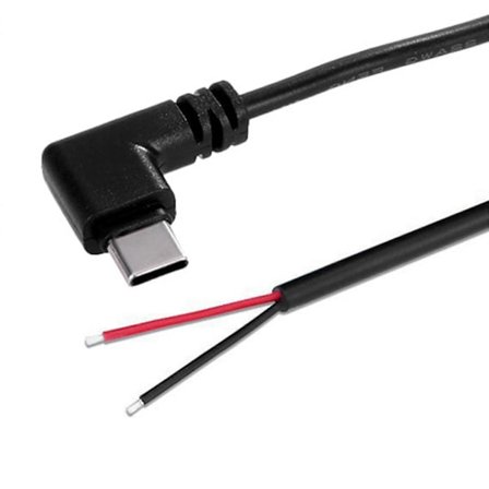 Type C hann til 2-pinners skjøteledning USB C Pigtail 2-pinners strømkabelledning 22AWG Støtter 5V 3A lading Kompatibel med elektronikk
