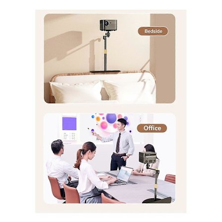 Justerbart projektorfeste med flere vinkler for projektorer og, for hjemme- og kontorbruk, stativ, svart