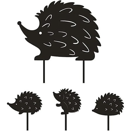 4 Pak Metal Pindsvinformede Pinde Have Pinde Dyr Formet Have Dekoration