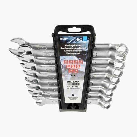 Blocknyckelsats djup 9 st. 10–19 mm