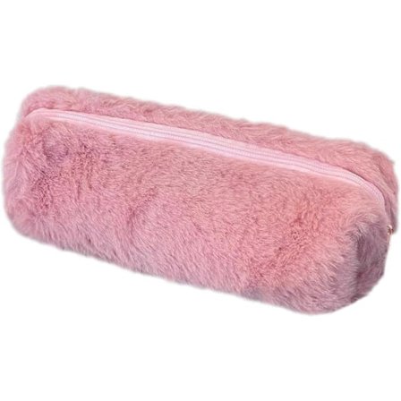 Plysj Penal, Myk Penal for Jenter, Plysj Fuzzy Pennal, Søt Plysj Penal for Barn og Studenter (rosa)