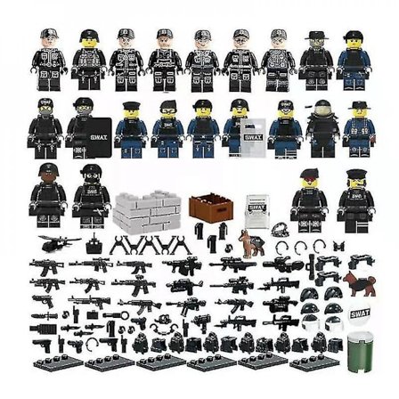 Set med 22 Minifigurer Militärserie Skurk Mini Figurer Byggklossleksaker FAV