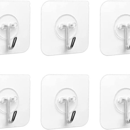 Klistremerker - 6 stk selvklebende, gjennomsiktige klistremerker, 5 kg (maks), for KLB