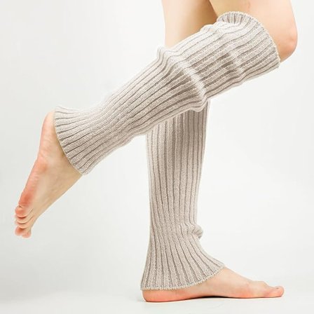 Benvarmer, Bløde Benvarmere, Trendy Ribstrikkede Benvarmere, Elastiske Benvarmere, Piger til Cosplay-Kostume, Julefrokost, Sport, Yoga