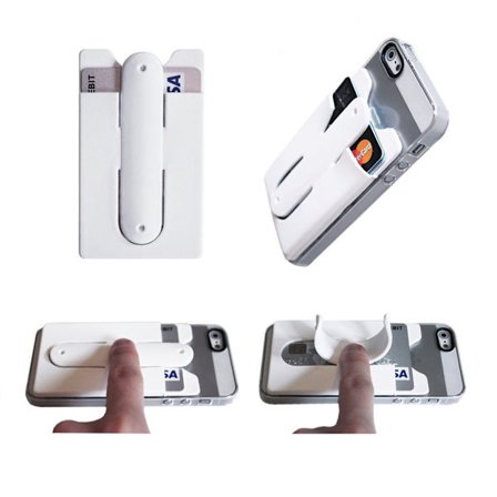 Silikon U plånbokskortklistermärke vit