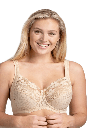 Miss Mary of Sweden Jacquard & Lace Bh Dam Beige D110
