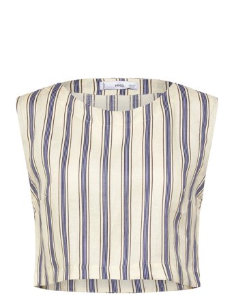 Mango | Striped Linen Top | XS