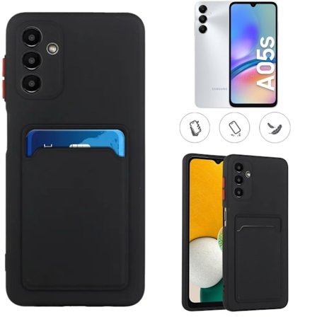 Samsung Galaxy A05s skal mobilcover kortlomme sort