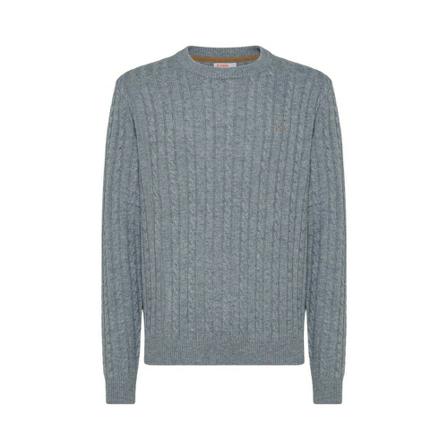 Sun68, Round-neck Knitwear Grijs, Heren, Maat:2XL