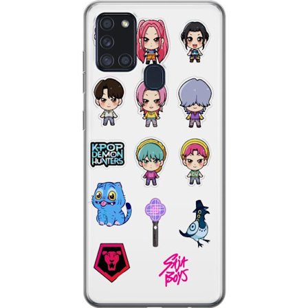 Yhteensopiva Puhelinkuori Samsung Galaxy A21s Kpop Demon Hunters Chibi Idol Hahmoja Suloinen Anime Piirustus Tyyli