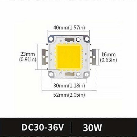 Led Cob 10W 20W 30W 50W 100W COB LED-brikke DC30-36V Integrert Matrise Diode Perler DIY Flomlys Chip Spotlight Høy Effekt