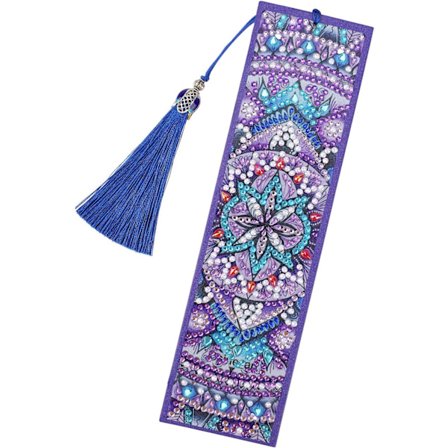 DIY Diamantmålning Bokmärke, Måla efter Nummer Diamant Läder Ta