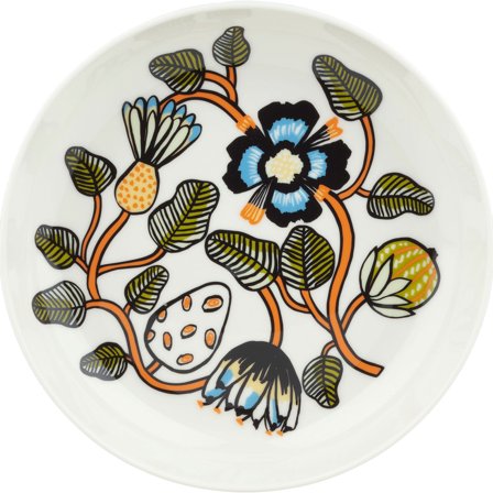 Marimekko Tiara dyb tallerken 20,5 cm, hvid/grøn/orange - HvidOrangeGrøn | KitchenOne