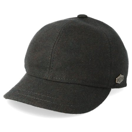 MJM Hats - Grau fitted Cap - Baseball El 100% Eco Merino Wool Loden Dark Grey Fitted @ Hatstore