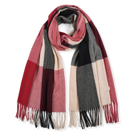 Fashion Scarf 1-St Mjuk Rutig Scarf med Fransar Höst Scarf