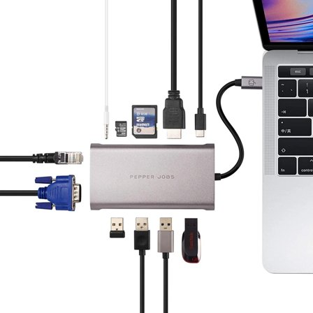 Pepper Jobs 11-i-1 multiport USB-C-adapter