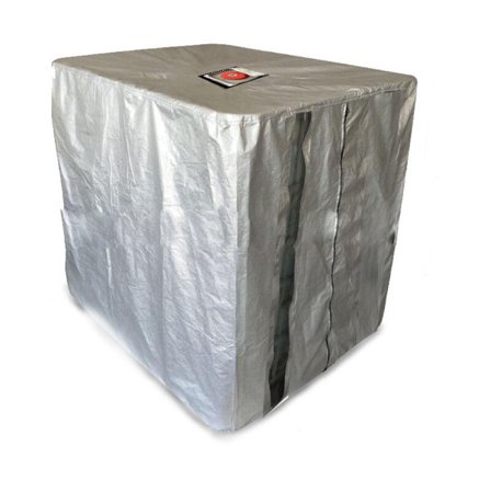 Vesisäiliöpeite, Kippisuoja IBC-säiliöön säiliölle 1000L, Suojahuppu suojasäiliöön vesisäiliöön, anti-UV anti-sade anti-levä, 120x100x116cm (harmaa)